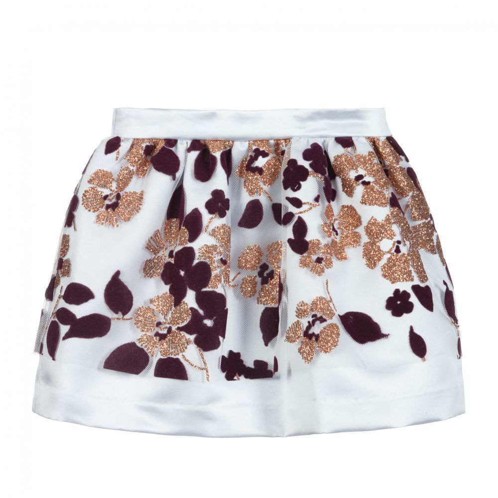 Hucklebones London-Pale Blue & Gold Glitter Skirt | Childrensalon Outlet
