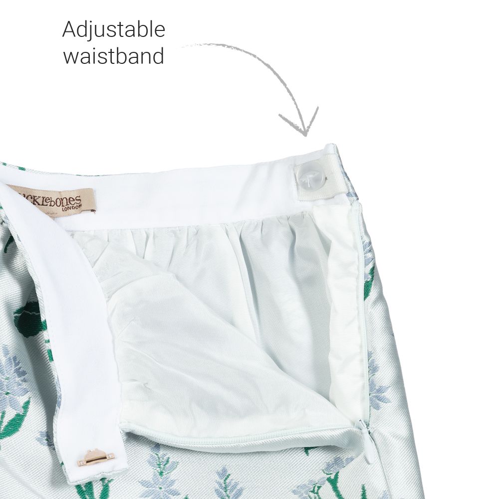Hucklebones London-Pale Blue Jacquard Skirt | Childrensalon Outlet