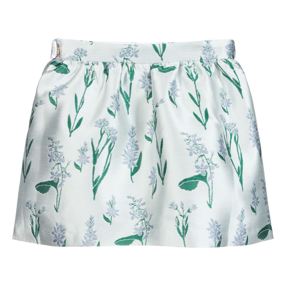 Hucklebones London-Pale Blue Jacquard Skirt | Childrensalon Outlet
