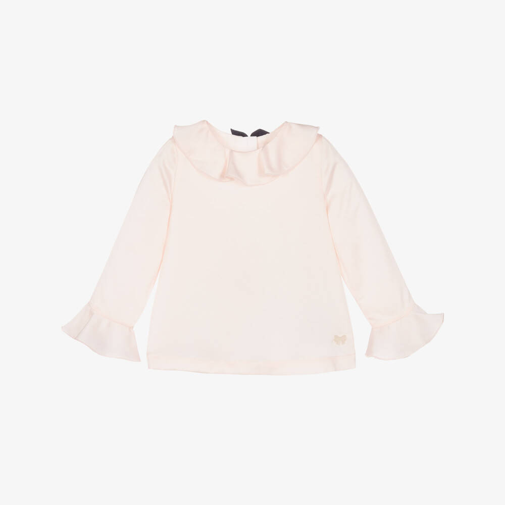 Hucklebones London-Pale Pink Satin Blouse | Childrensalon Outlet