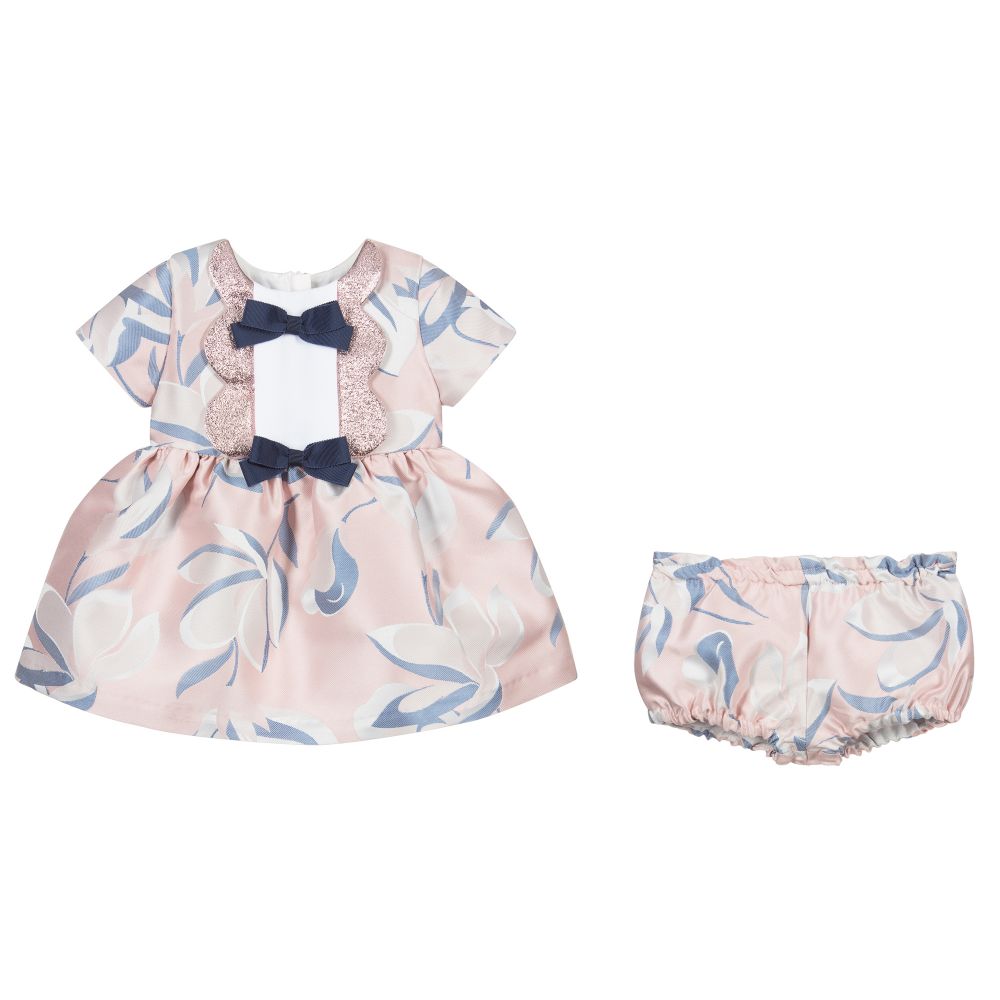 Hucklebones London Pink Blue Baby Dress Set Childrensalon Outlet