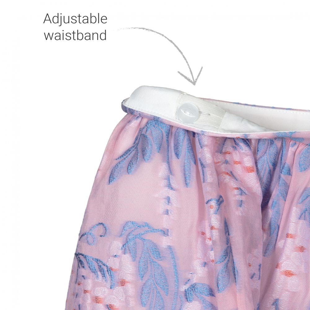 Hucklebones London-Pink & Blue Floral Skirt | Childrensalon Outlet