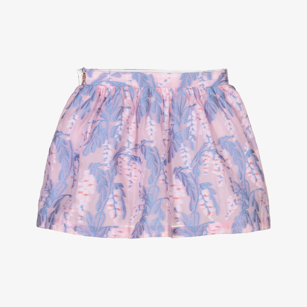Hucklebones London-Pink & Blue Floral Skirt | Childrensalon Outlet