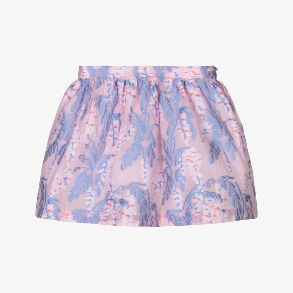 Hucklebones London-Pink & Blue Floral Skirt | Childrensalon Outlet