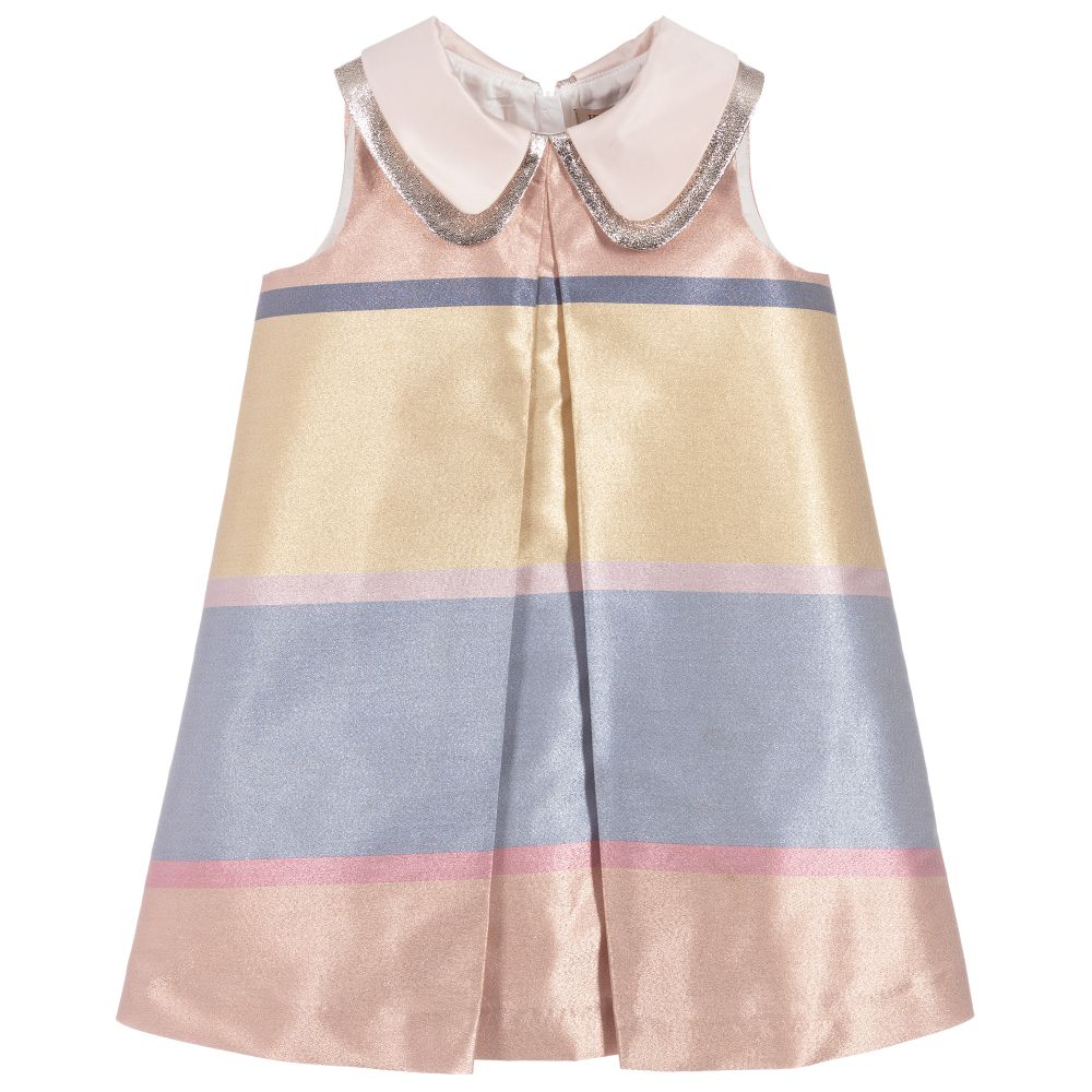 Hucklebones London - Pink, Blue & Gold Dress  | Childrensalon