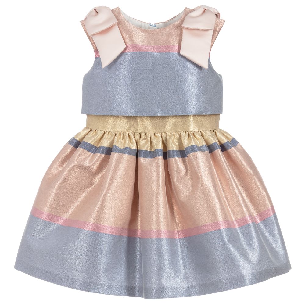 Hucklebones London - Pink, Blue & Gold Dress  | Childrensalon