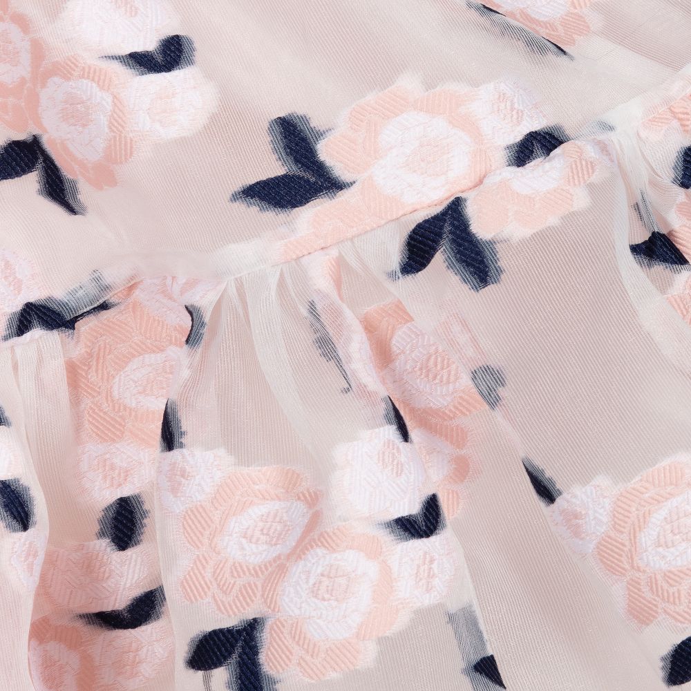 Hucklebones London-Платье из органзы розового и синего цвета | Childrensalon Outlet