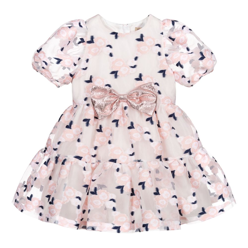 Hucklebones London - Pink & Blue Organza Dress | Childrensalon