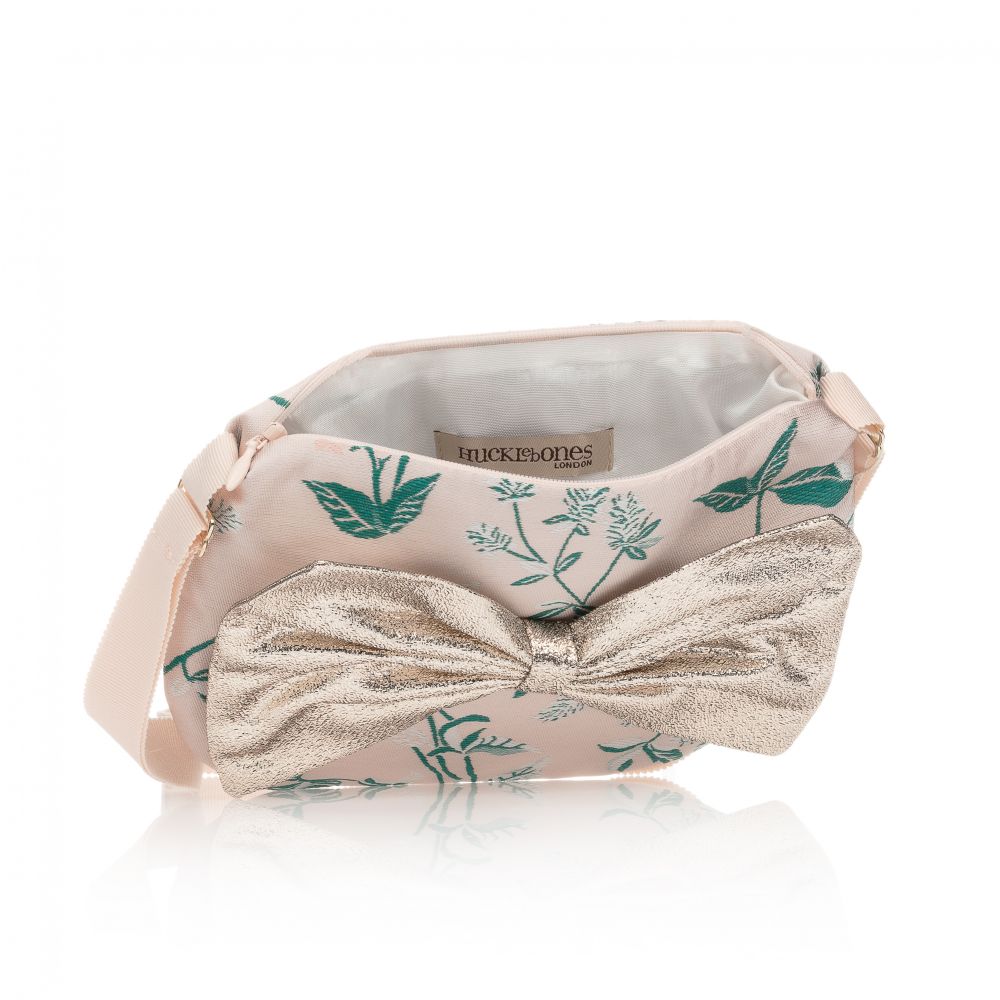 Hucklebones London-Pink Bow Shoulder Bag (20cm) | Childrensalon Outlet