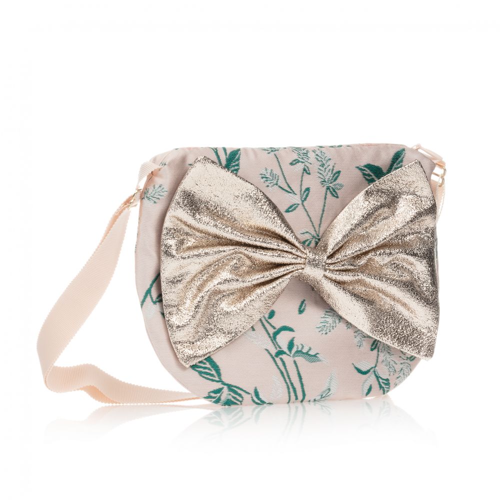 Hucklebones London-Pink Bow Shoulder Bag (20cm) | Childrensalon Outlet