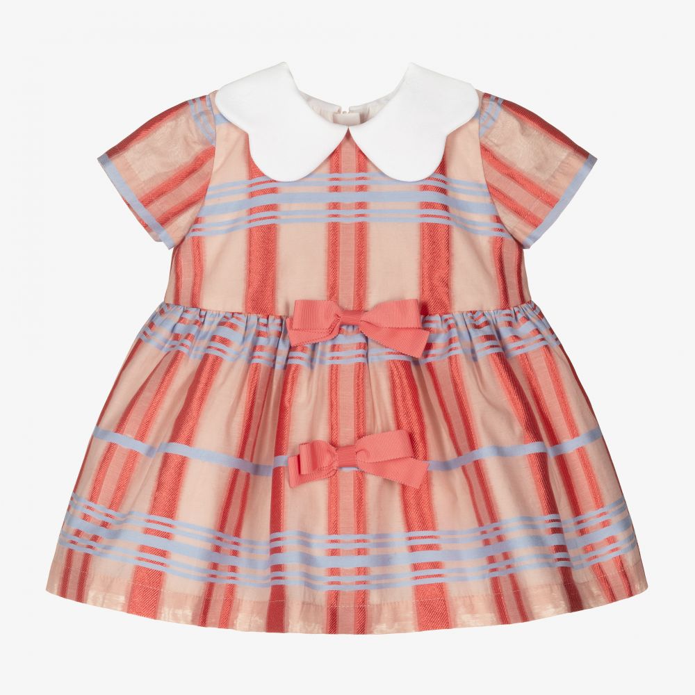 Hucklebones London - Розовое платье в клетку и трусики для малышек | Childrensalon