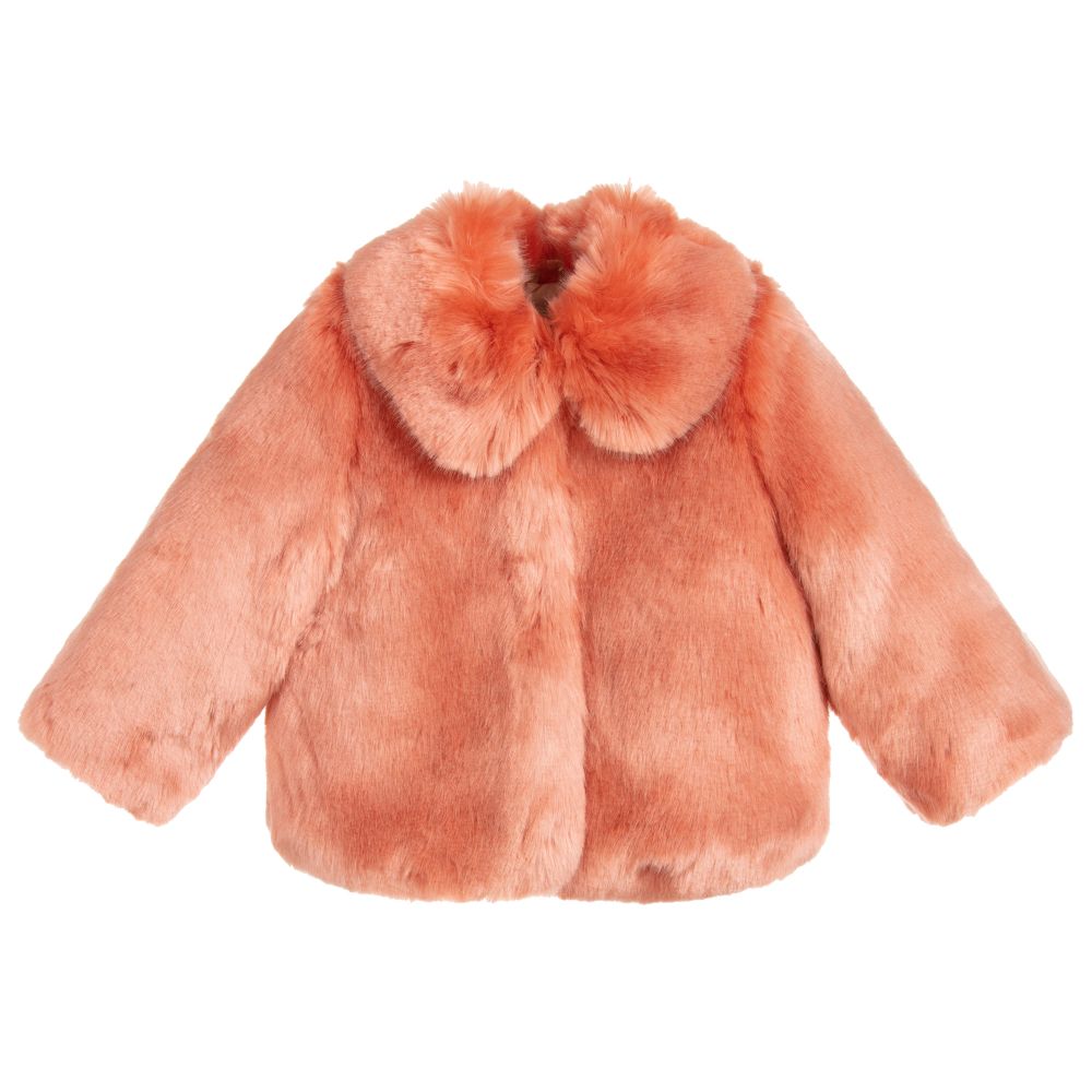 Hucklebones London - Pink Faux Fur Jacket | Childrensalon
