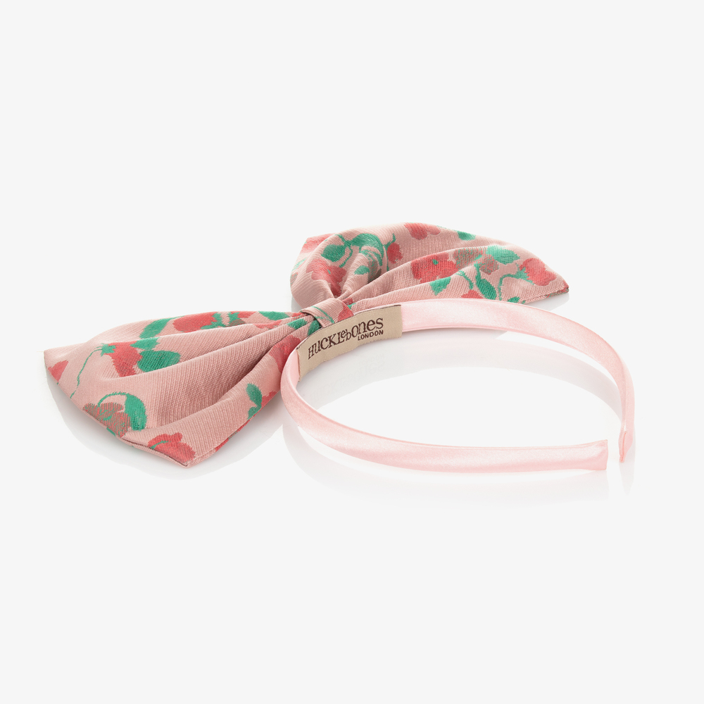 Hucklebones London-Розовый ободок с бантом в цветочек | Childrensalon Outlet