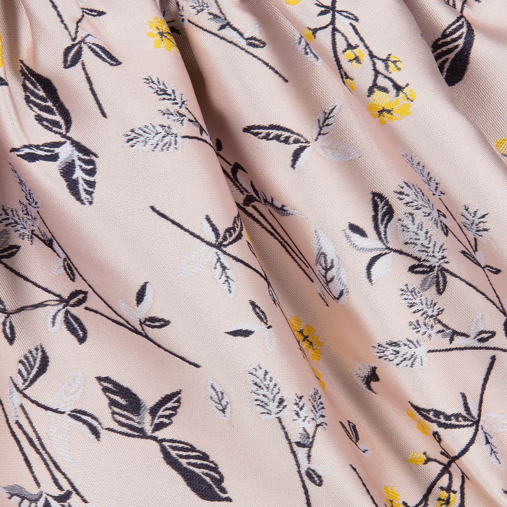 Hucklebones London-Розовое жаккардовое платье с цветами | Childrensalon Outlet