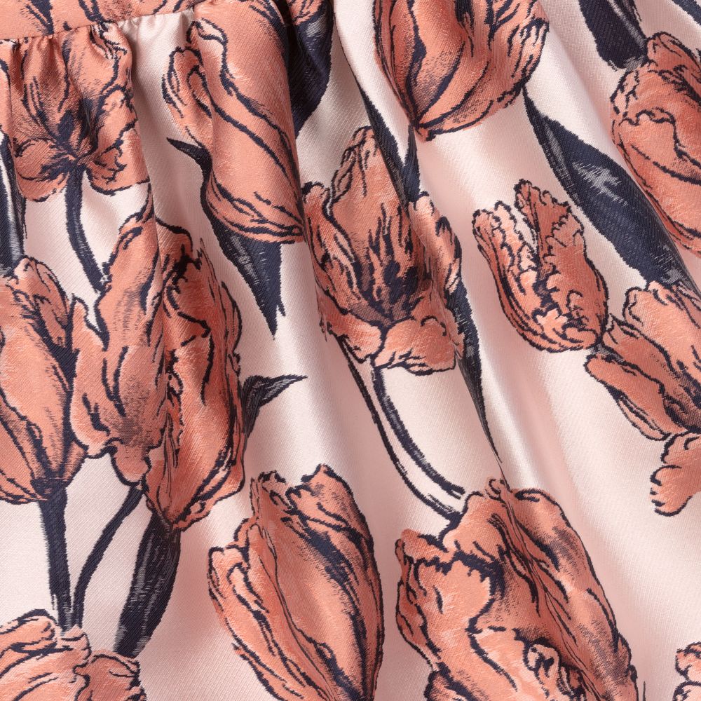 Hucklebones London-Pink Floral Jacquard Dress | Childrensalon Outlet