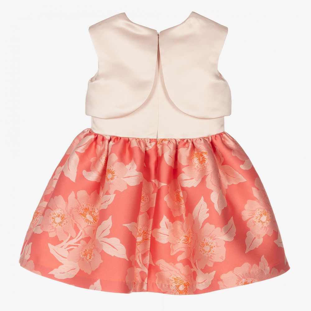 Hucklebones London-Pink Floral Jacquard Dress | Childrensalon Outlet