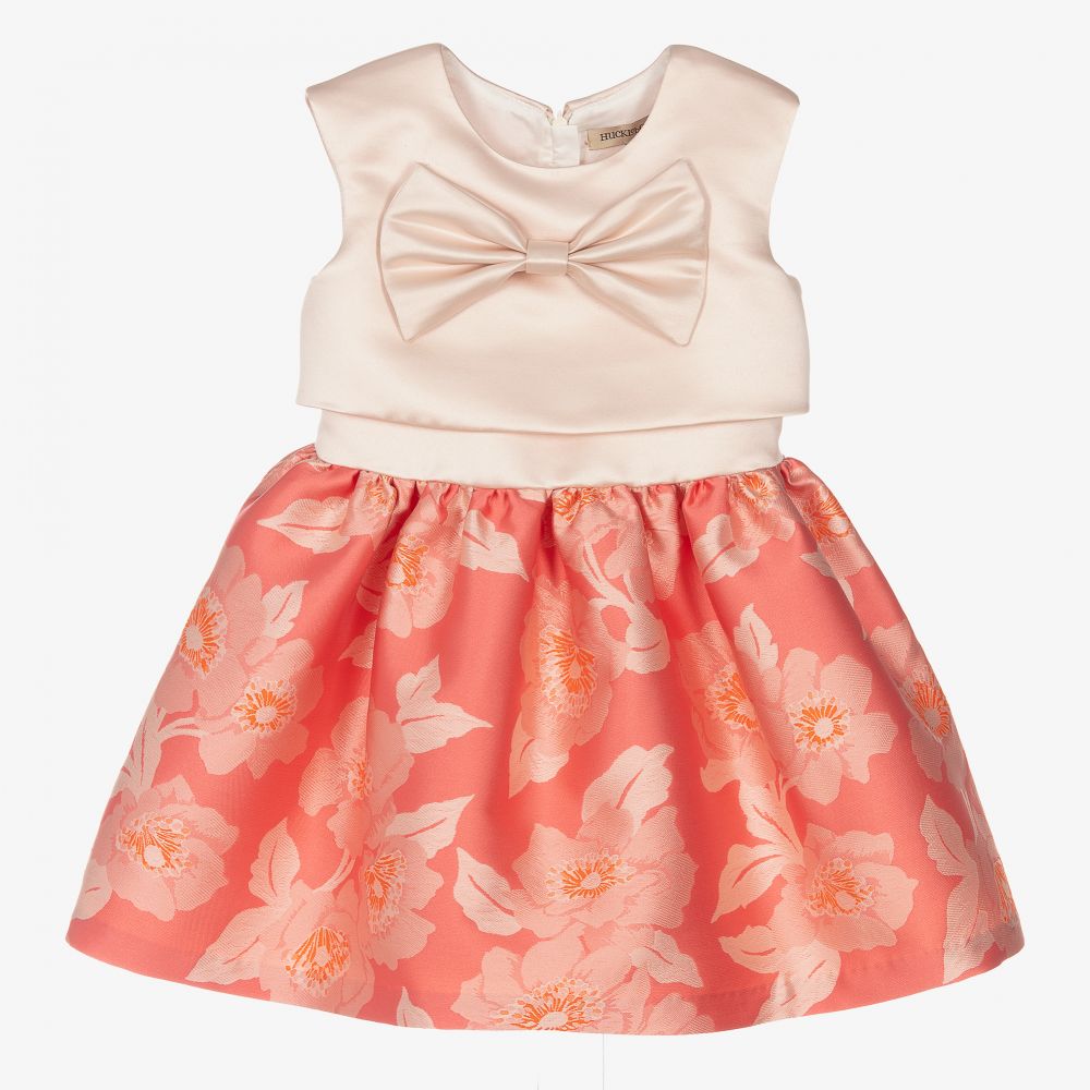 Hucklebones London - Rosa Jacquard-Kleid mit Blumenmuster | Childrensalon