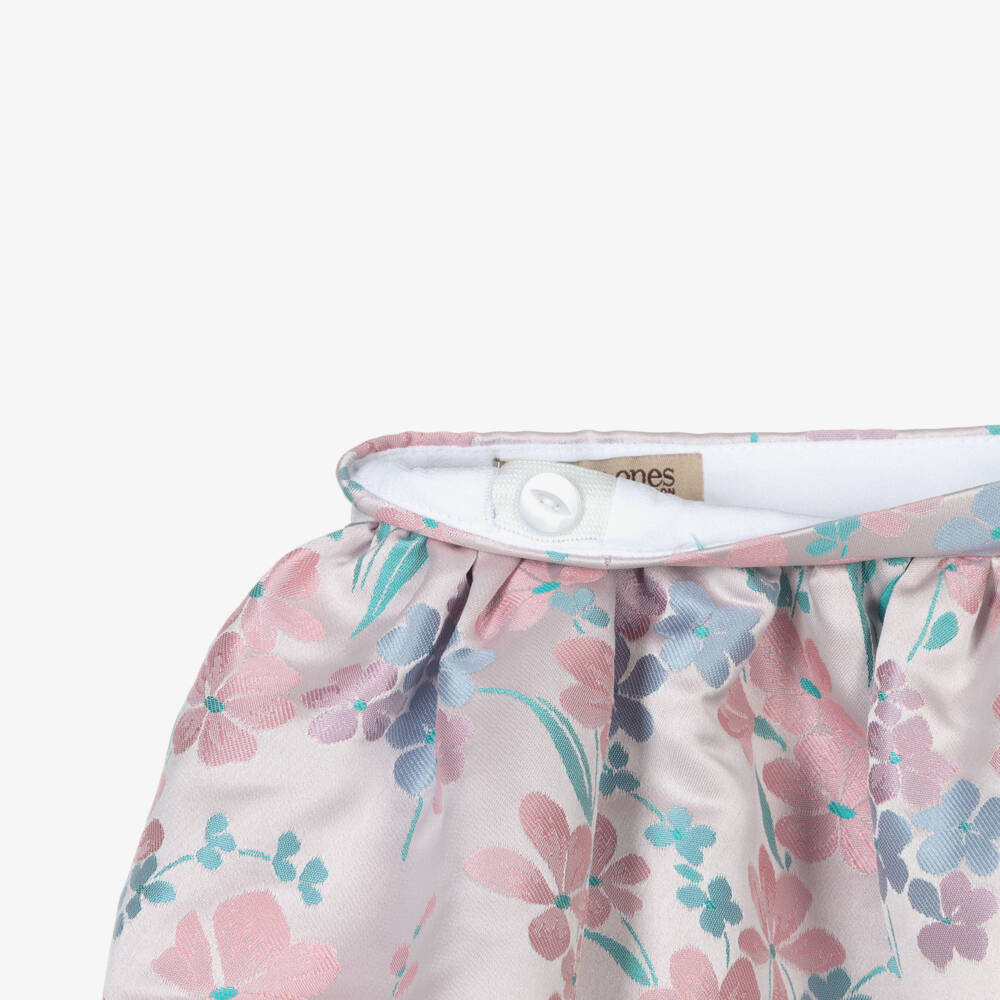 Hucklebones London-Pink Floral Jacquard Skirt | Childrensalon Outlet