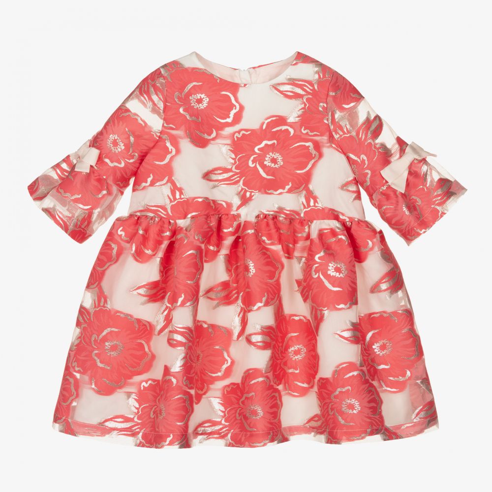 Hucklebones London - Розовое платье из органзы с цветами | Childrensalon