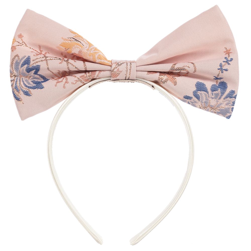 Hucklebones London - Pink & Gold Jacquard Hairband | Childrensalon