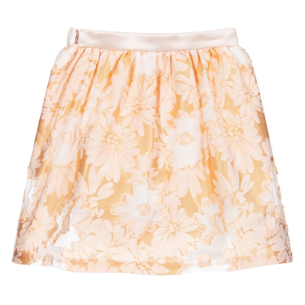 Hucklebones London-Pink & Gold Jacquard Skirt | Childrensalon Outlet