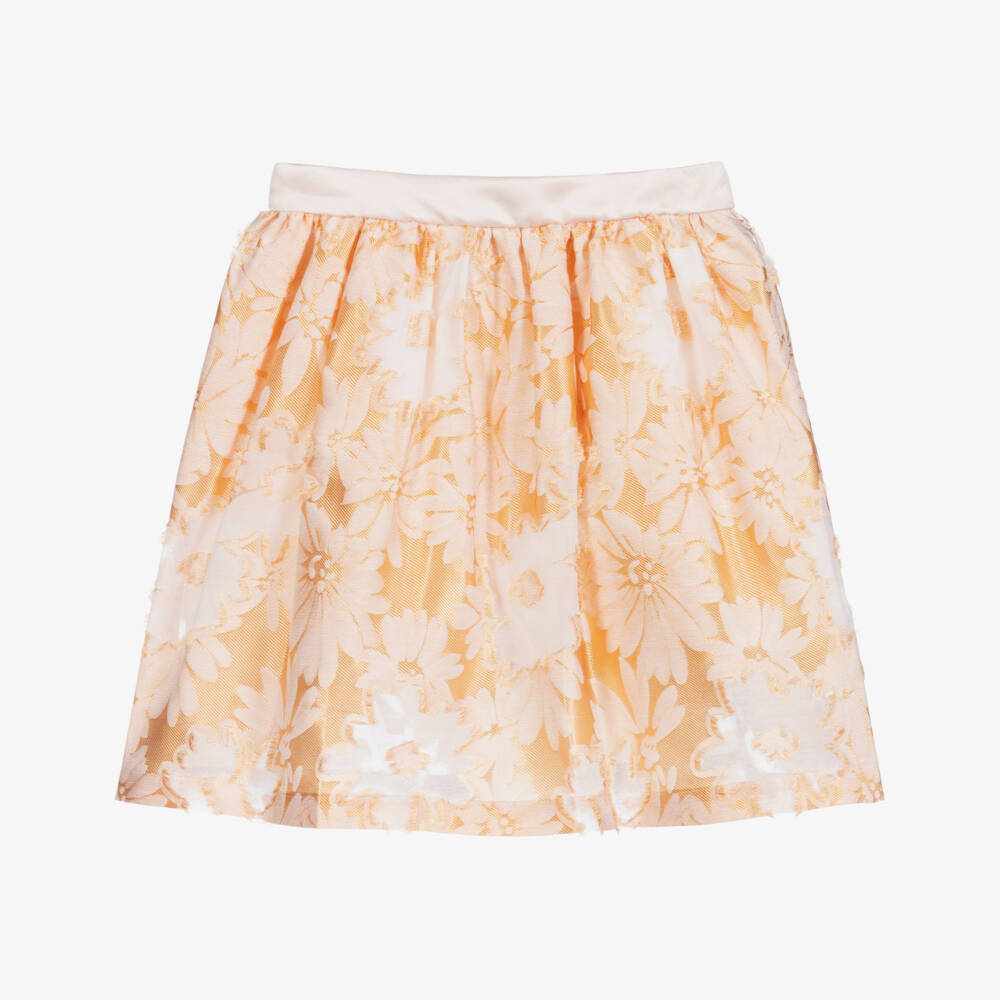 Hucklebones London-Pink & Gold Jacquard Skirt | Childrensalon Outlet