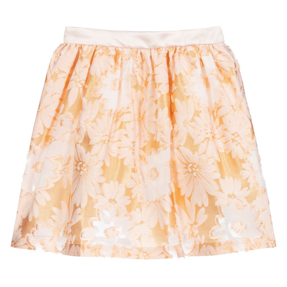 Hucklebones London - Pink & Gold Jacquard Skirt | Childrensalon