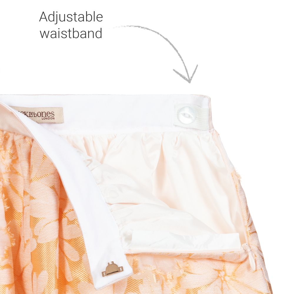 Hucklebones London-Pink & Gold Jacquard Skirt | Childrensalon Outlet