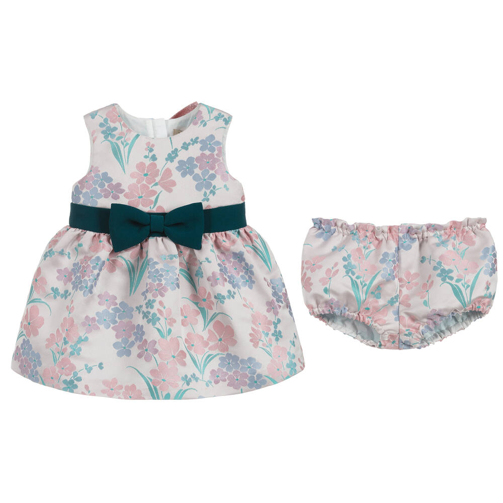 Hucklebones London-Pink & Green Floral Dress | Childrensalon Outlet