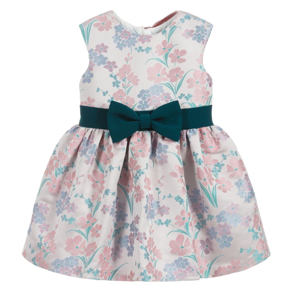 Hucklebones London - Pink & Green Floral Dress  | Childrensalon