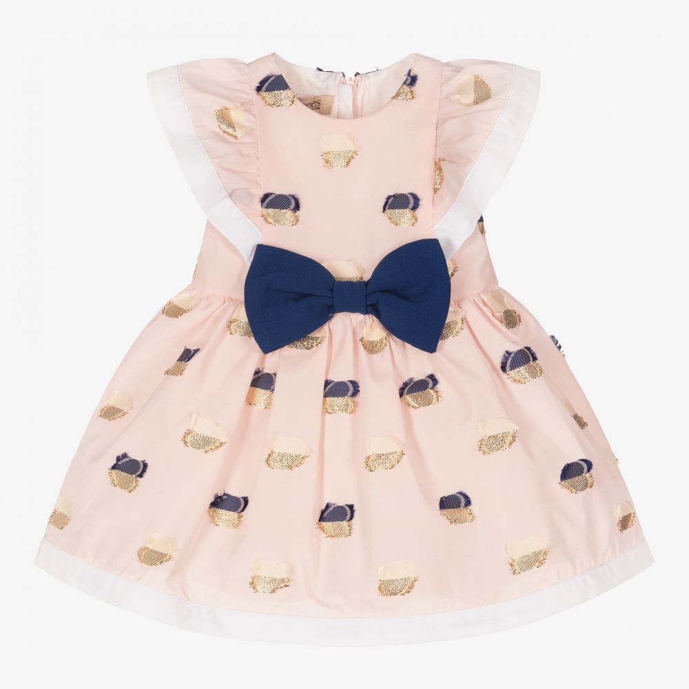 Hucklebones London - Pink Jacquard Baby Dress Set | Childrensalon