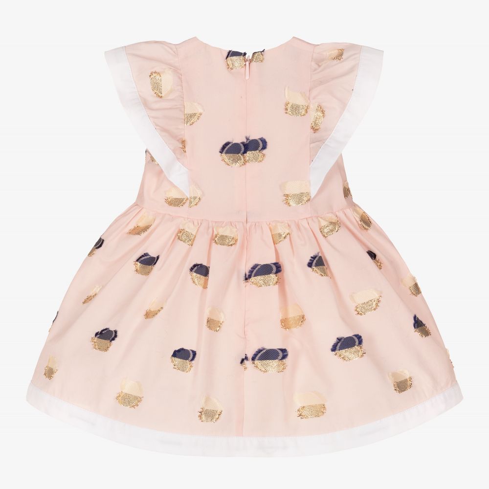 Hucklebones London-Розовое жаккардовое платье и трусики для малышей | Childrensalon Outlet