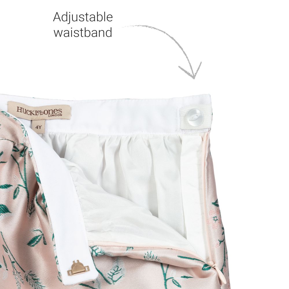 Hucklebones London-Pink Jacquard Party Skirt | Childrensalon Outlet