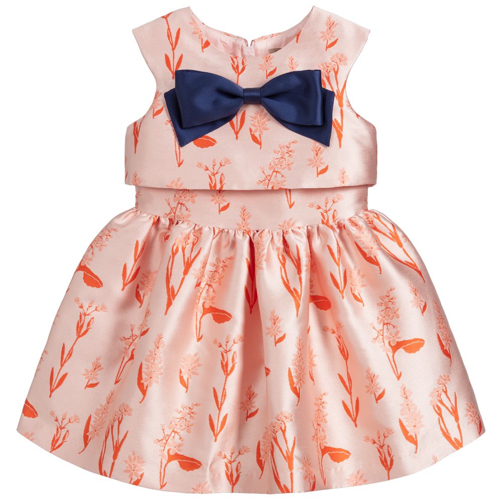 Hucklebones London - Pink & Orange Jacquard Dress  | Childrensalon