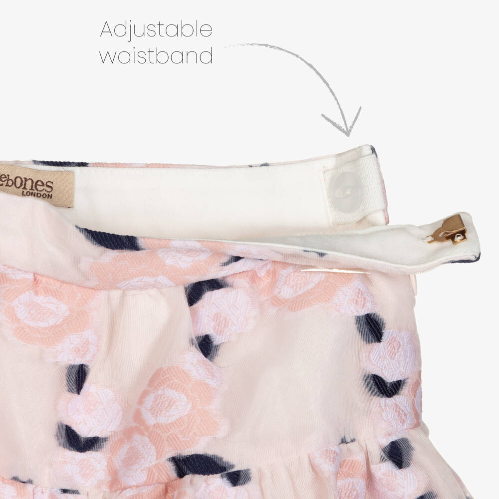 Hucklebones London-Pink Organza Jacquard Skirt | Childrensalon Outlet
