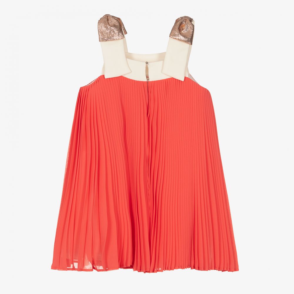 Hucklebones London-Розовое плиссированное платье из шифона | Childrensalon Outlet