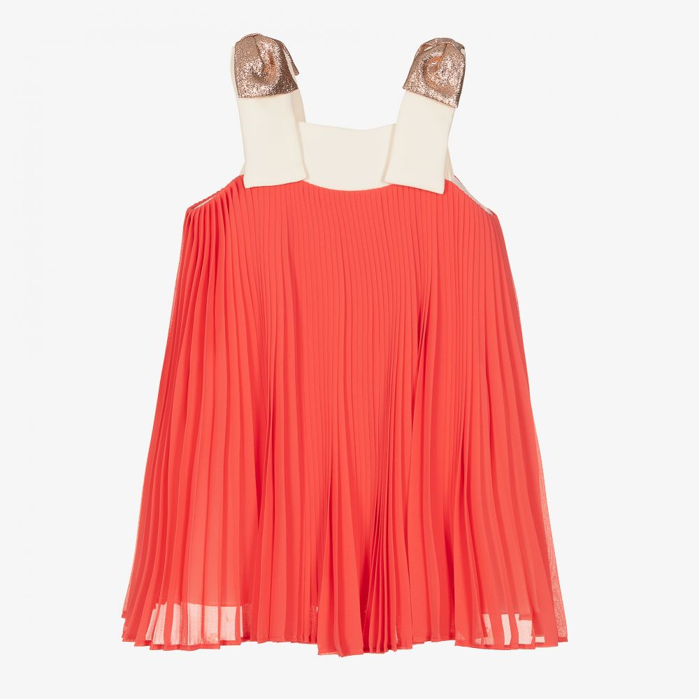 Hucklebones London - Pink Pleated Chiffon Dress | Childrensalon