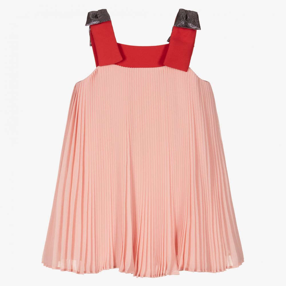 Hucklebones London - Robe rose plissée mousseline | Childrensalon