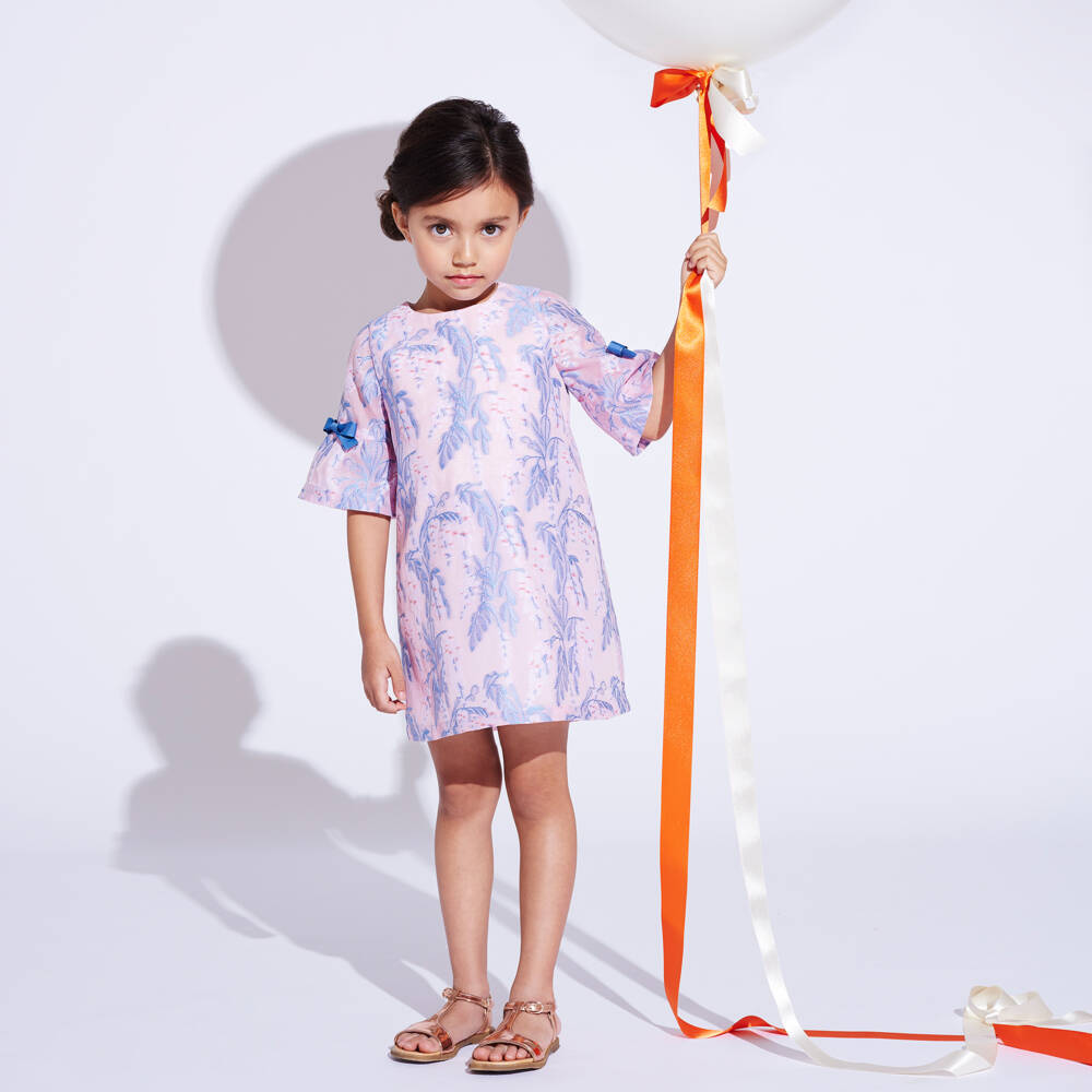 Hucklebones London-Pink & Purple Chiffon Dress | Childrensalon Outlet