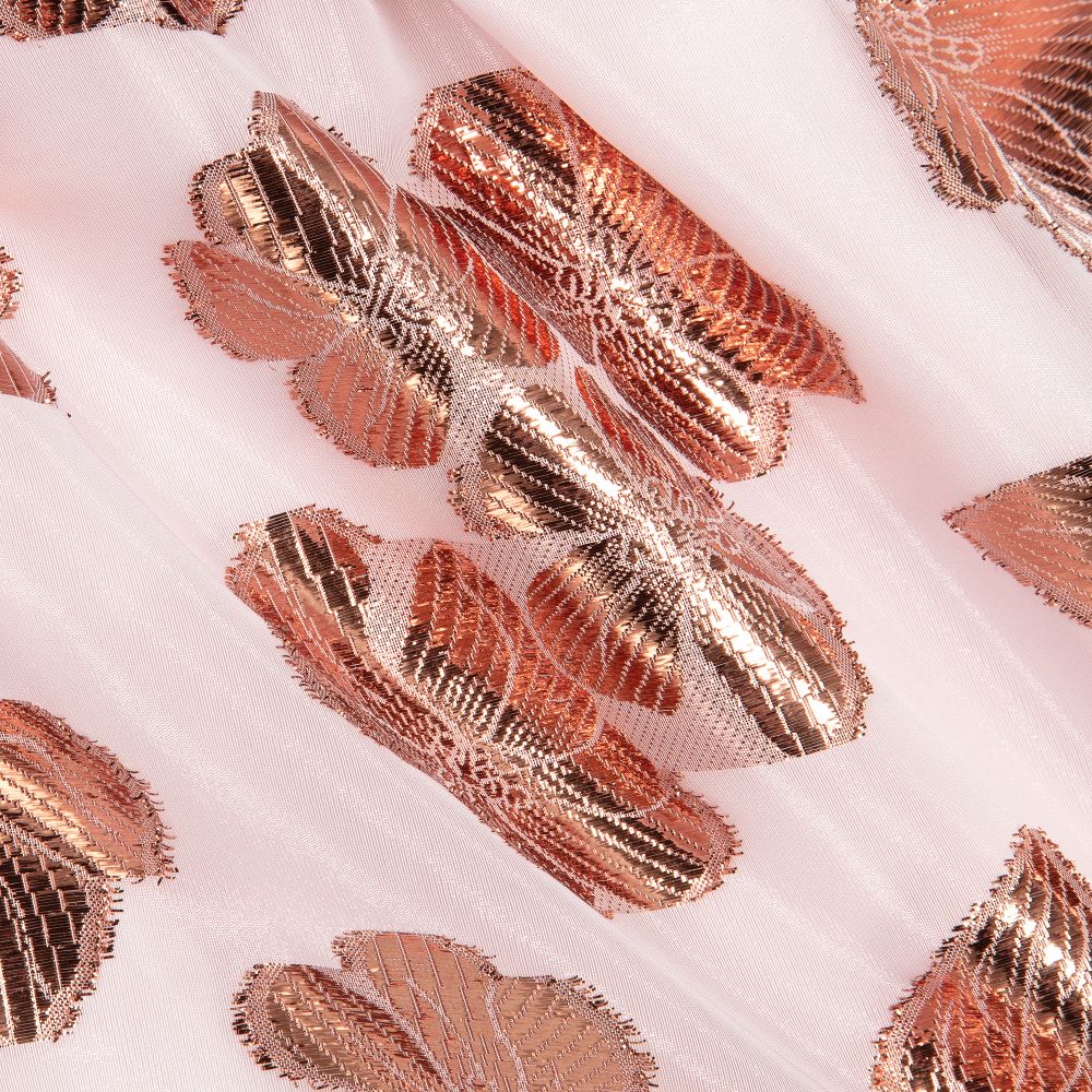 Hucklebones London-Pink & Rose Gold Brocade Dress | Childrensalon Outlet