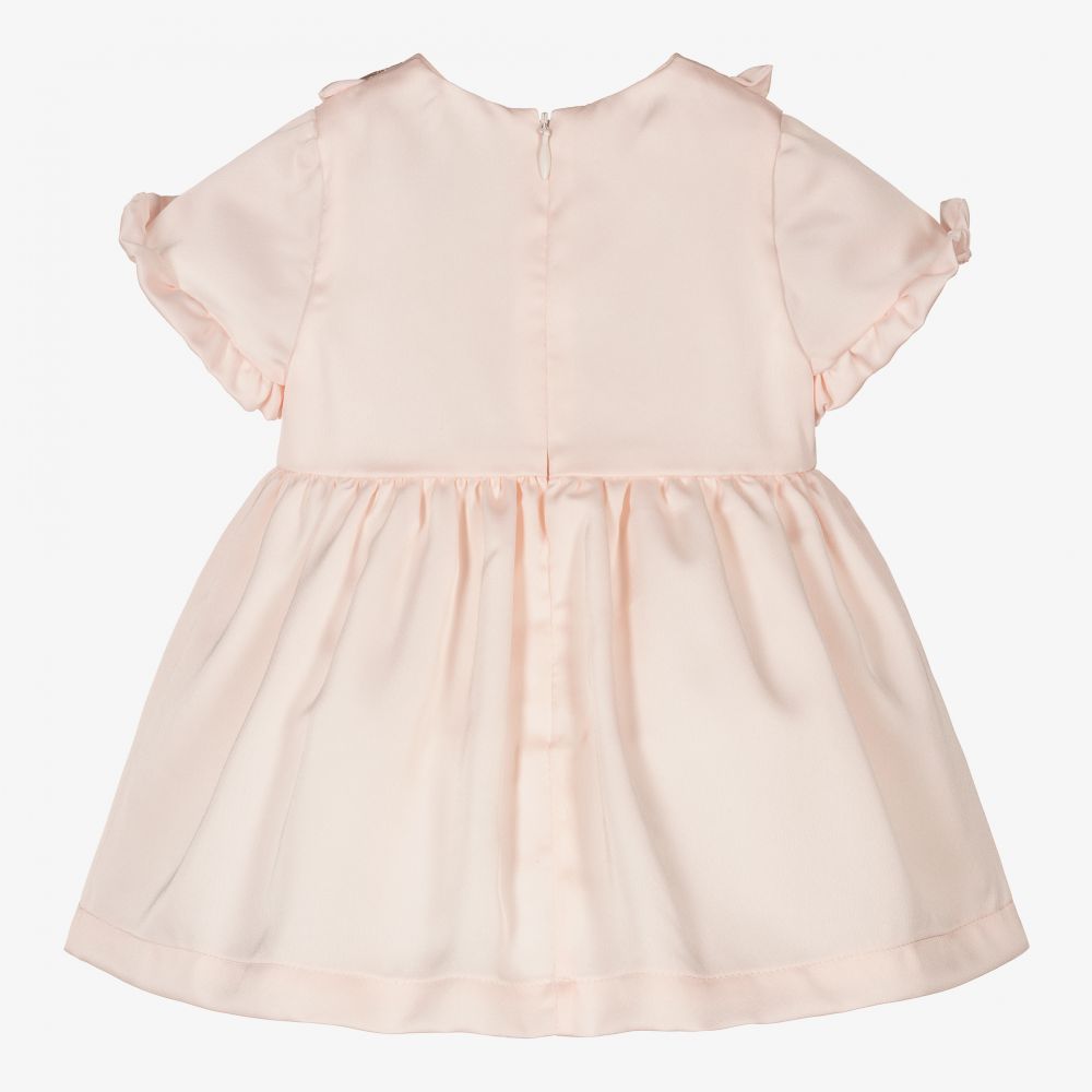 Hucklebones London-Pink Satin Baby Dress Set | Childrensalon Outlet