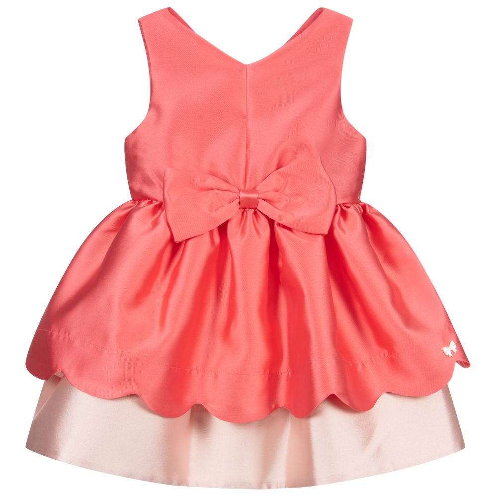 Hucklebones London-Pink Satin Bow Dress | Childrensalon Outlet