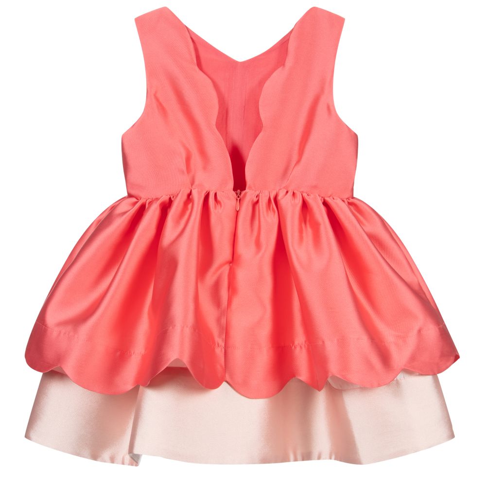 Hucklebones London-فستان ساتان بفيونكة لون زهري | Childrensalon Outlet