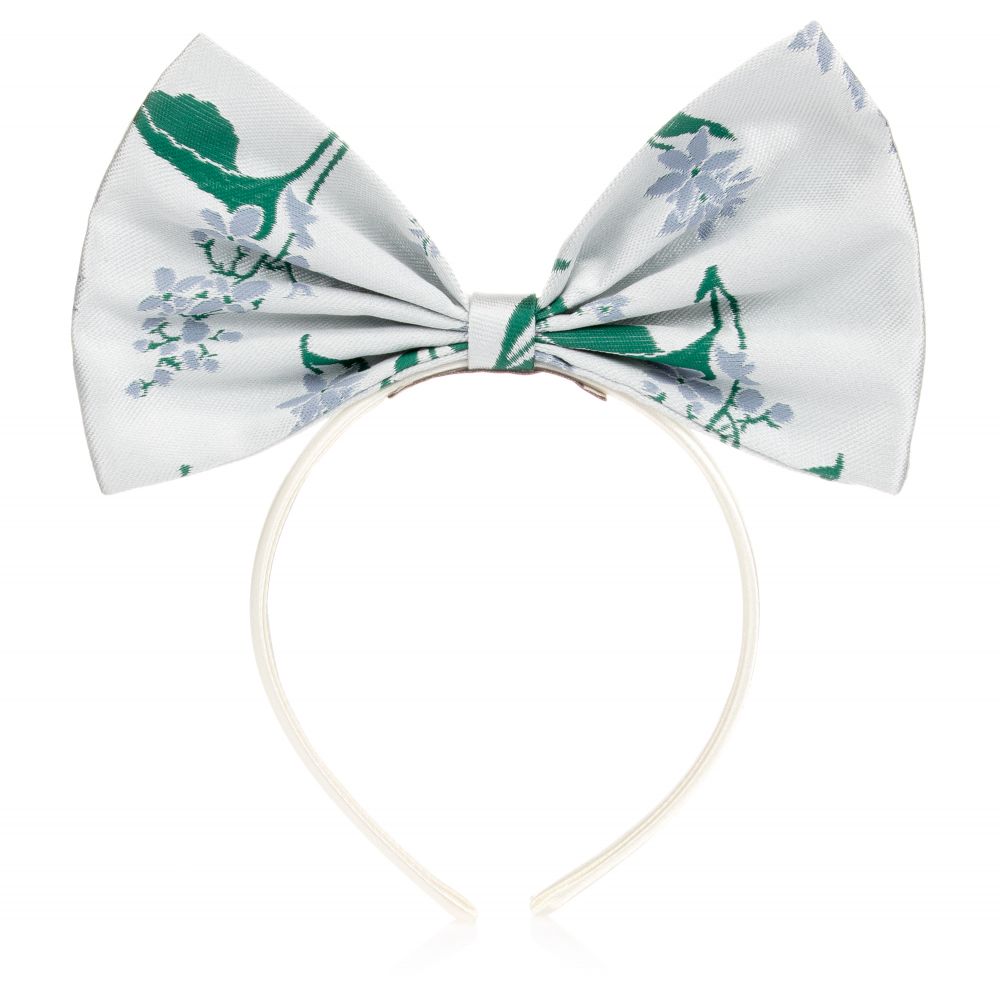 Hucklebones London-Silver Floral Hairband (18cm) | Childrensalon Outlet