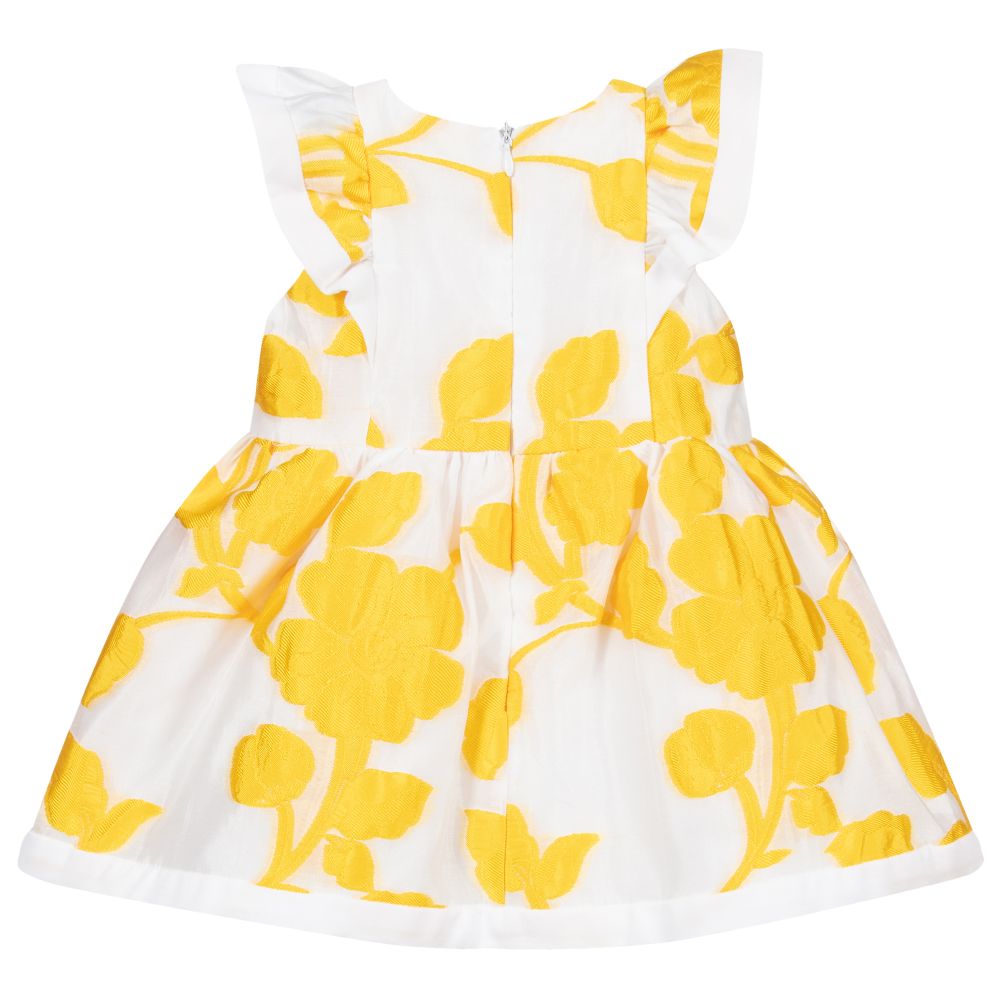 Hucklebones London-White & Yellow Baby Dress Set | Childrensalon Outlet
