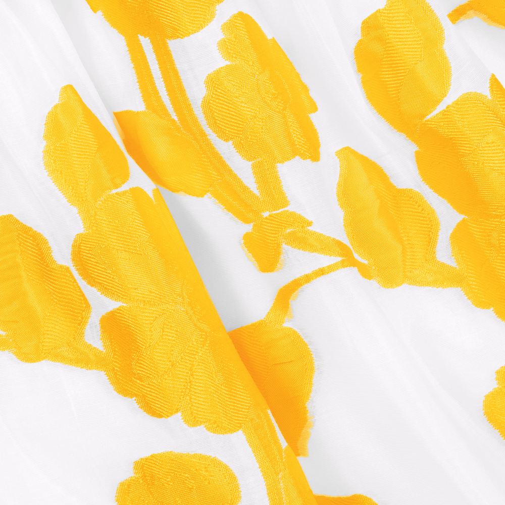 Hucklebones London-Бело-желтое платье в цветочек | Childrensalon Outlet