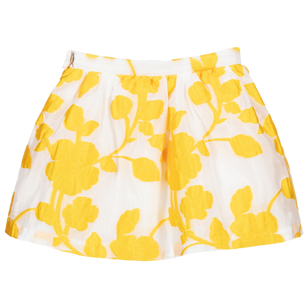 Hucklebones London-White & Yellow Floral Skirt | Childrensalon Outlet