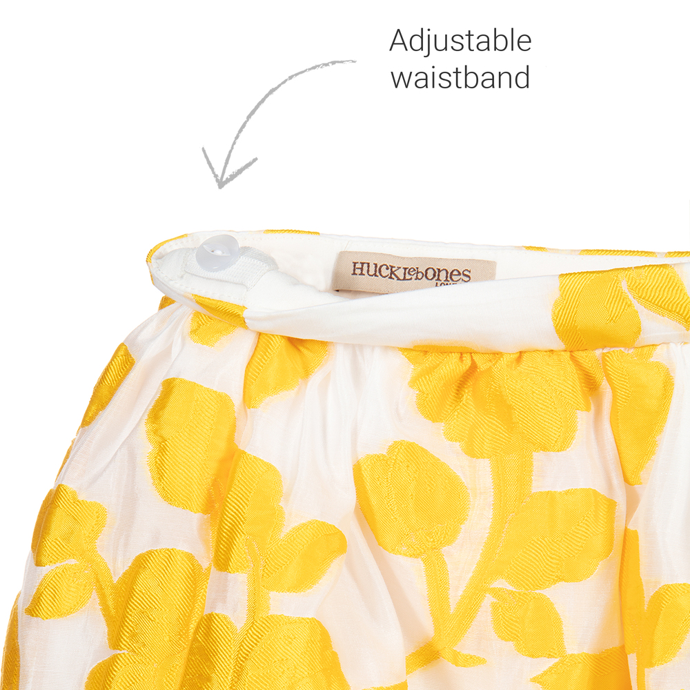 Hucklebones London-White & Yellow Floral Skirt | Childrensalon Outlet