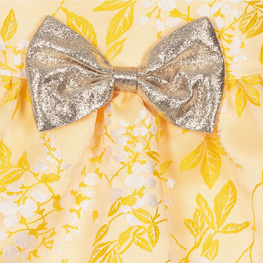 Hucklebones London-Yellow Jacquard Dress Set | Childrensalon Outlet