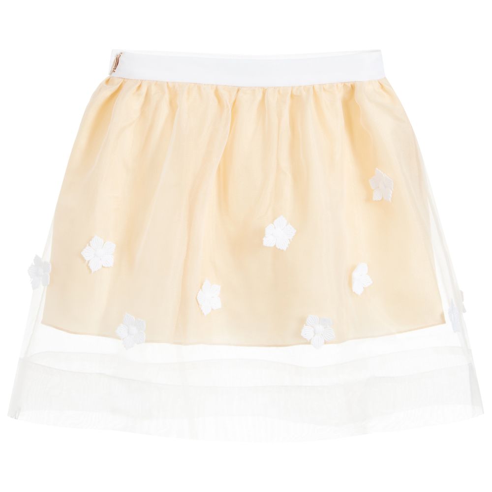 Hucklebones London-Yellow Skirt With Overlay | Childrensalon Outlet